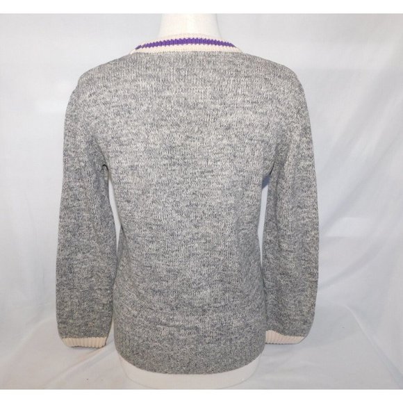 Wilfred Laurier University Canada Womens XL Renu Cabin Sweater Gray Purple - Picture 8 of 9